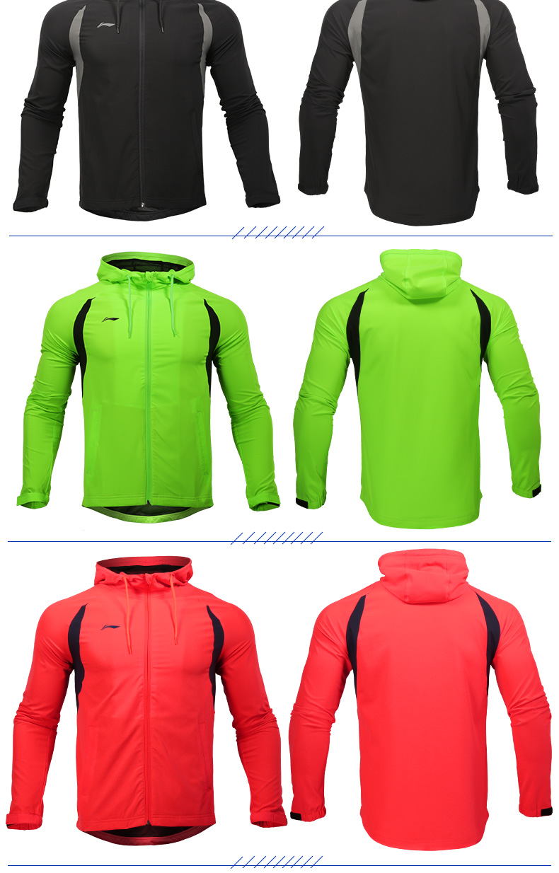 Áo khoác nam Li Ning 2018 mùa thu mới chạy bộ áo khoác không thấm nước có mũ trùm đầu áo khoác thể thao dài tay bộ gió nam đẹp