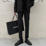 Плащ, черные утепленные штаны, свободный прямой крой, изысканный стиль