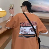 Ретро трендовая футболка с коротким рукавом, в американском стиле