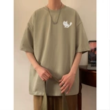 Бордовая летняя футболка с коротким рукавом для влюбленных, в американском стиле, для средней школы