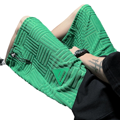 Tide, зеленые цветные летние тонкие шорты для отдыха, дизайнерские штаны, изысканный стиль, в американском стиле, тренд сезона