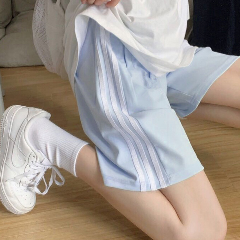 Student Outdoor Running Sports Shorts for Women 2024 Summer New Bf Style Loose Casual High-Waisted Straight-Leg Five-Point Shorts