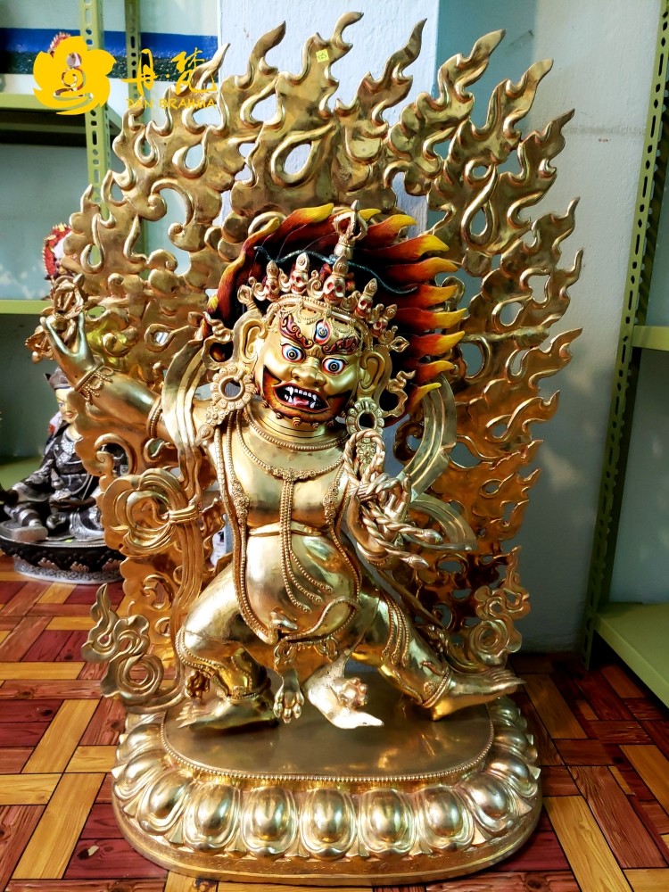 Nepalese full-lau gold boutique diamond hand Buddha statue one meter big Buddha statue of Buddha statue height 95cm