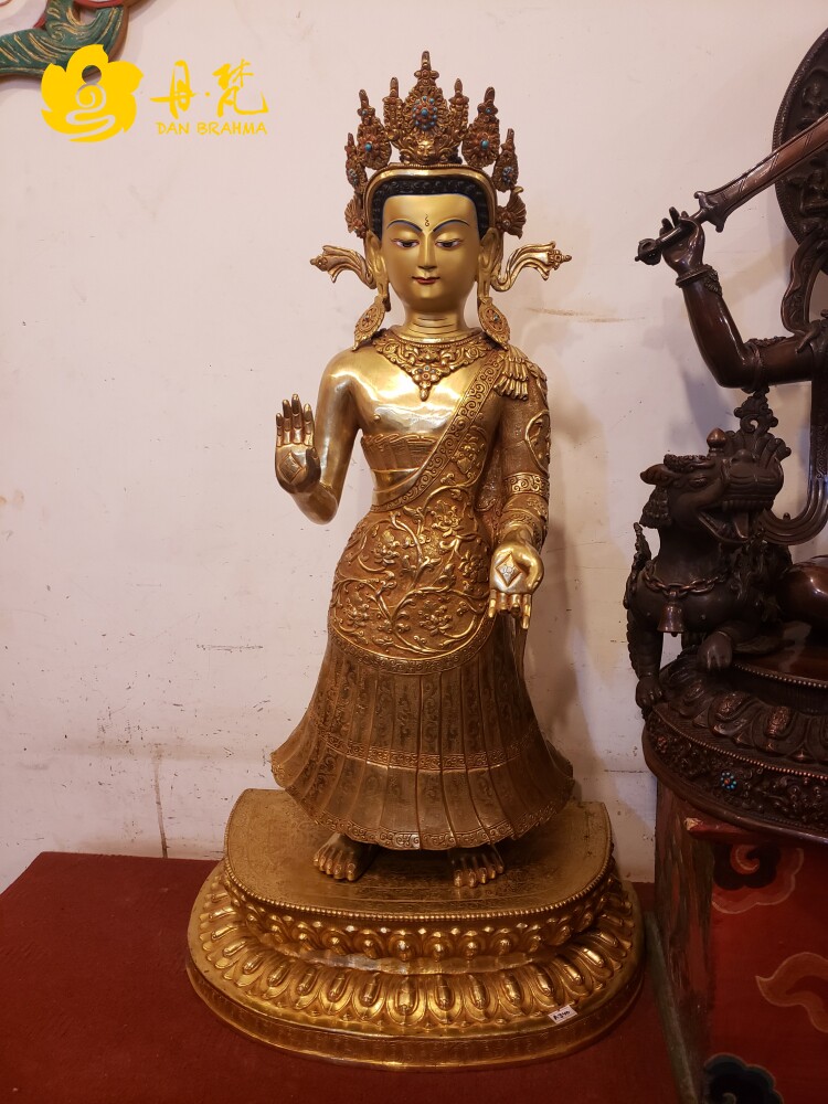 Nepal's Sakya Boutique Golden Sky Fall over Buddha's Buddha's Buddha Statue of Buddha Buddha Finely Carved 76cm