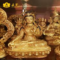 Fully gilt Nepalese Manjushri Bodhisattva Dharma Manjushri 1 foot tall 33cm