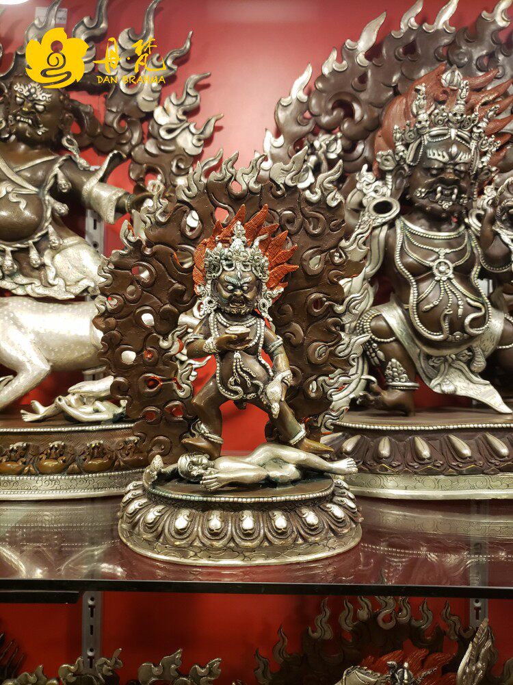 Nepali boutique black chaetan god Buddha red copper-silver 7 inch Buddhist statues pure bronze handmade black bronze Buddha statue high 21cm