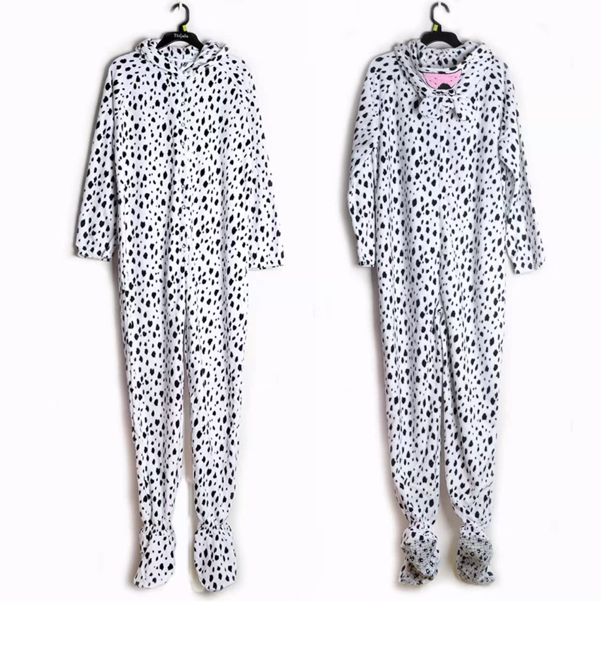 Mùa thu và mùa đông lông cừu trùm đầu chân nam và nữ dịch vụ jumpsuit nhà cộng với kích thước cộng với quần áo jumpsuit dài tay béo đồ bộ mặc nhà cao cấp