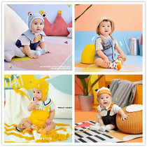 New Pint Movie Building Childrens Photography Clothing 100 Days Baby Retro Oil Painting Harbor Wind Photo Return 80s Theme