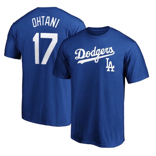 Major League Baseball Dodgers Los Angeles Dodgers Ohtani Shohei Otani ເສື້ອທີເຊີດຝ້າຍແຂນສັ້ນແຫ້ງໄວສາມາດປັບແຕ່ງໄດ້