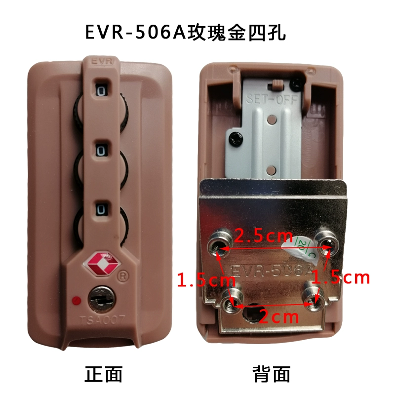 Khóa mật khẩu EVR TSA007 Khóa mật khẩu Khóa hành lý Khóa mật khẩu Khóa khóa Khóa thông quan du lịch nước ngoài Khóa EVR501 - Phụ kiện hành lý
