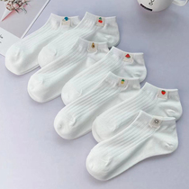 White Cloth Mark Summer Socks Child Han Edition Light Mouth Short Socks Day Ensemble Pure Cotton Student Invisible Boat Socks