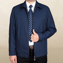 Dad jacket Middle-aged mens clothing spring and Autumn thin business casual jacket shirt Elderly father jacket