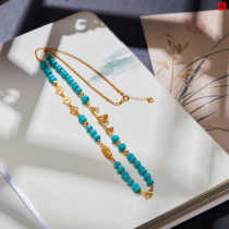 (good) Ruin #18K turquoise necklace #DZSJCK094007