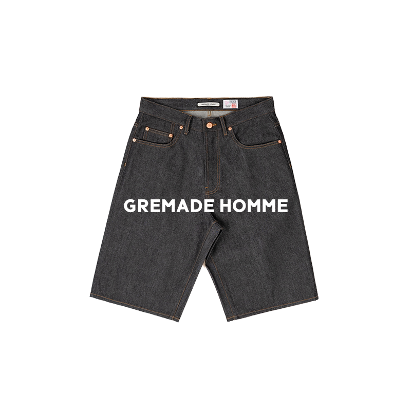 Gremade Japanese Kuroki Five-Point Denim Original Color Retro Low-Waist Board Shorts