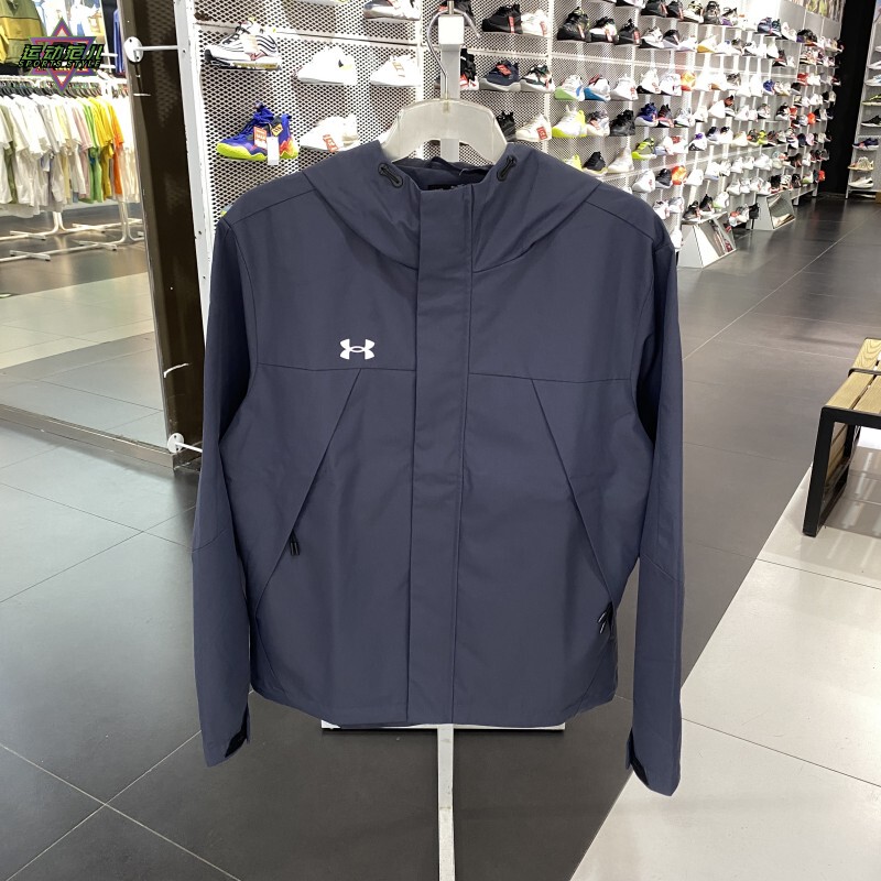 Authentic Ua under Armour New Classic Windproof and Warm Hooded Men's Outdoor Sports Team Casual Woven Jacket