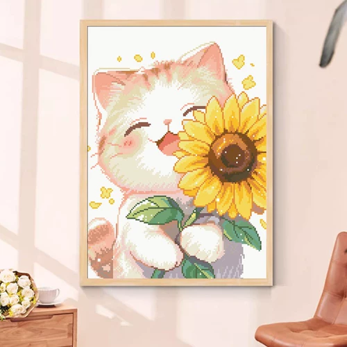 Cross Stitch подсолнечник Cat 2025 Новая нить вышивая спальня Стол гостиной