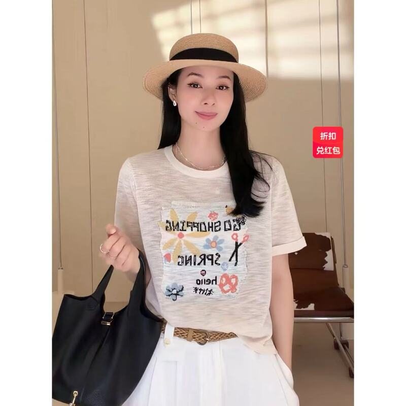 Fan Enqi【Thirteen Lines Ice Point@Ready Stock】 06.11 Women's Tops # 60502 New Model 2026
