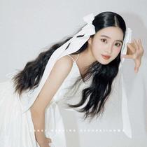 Bridal headwear long ribbon bow hairpin makeup styling photo props performance dress accessories Korean style