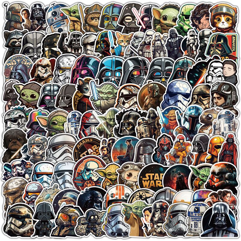 100 Star Wars Graffiti Stickers, Car, Mobile Phone, Luggage Decoration Stickers, Waterproof Creative Kidsren's Stationery Stickers