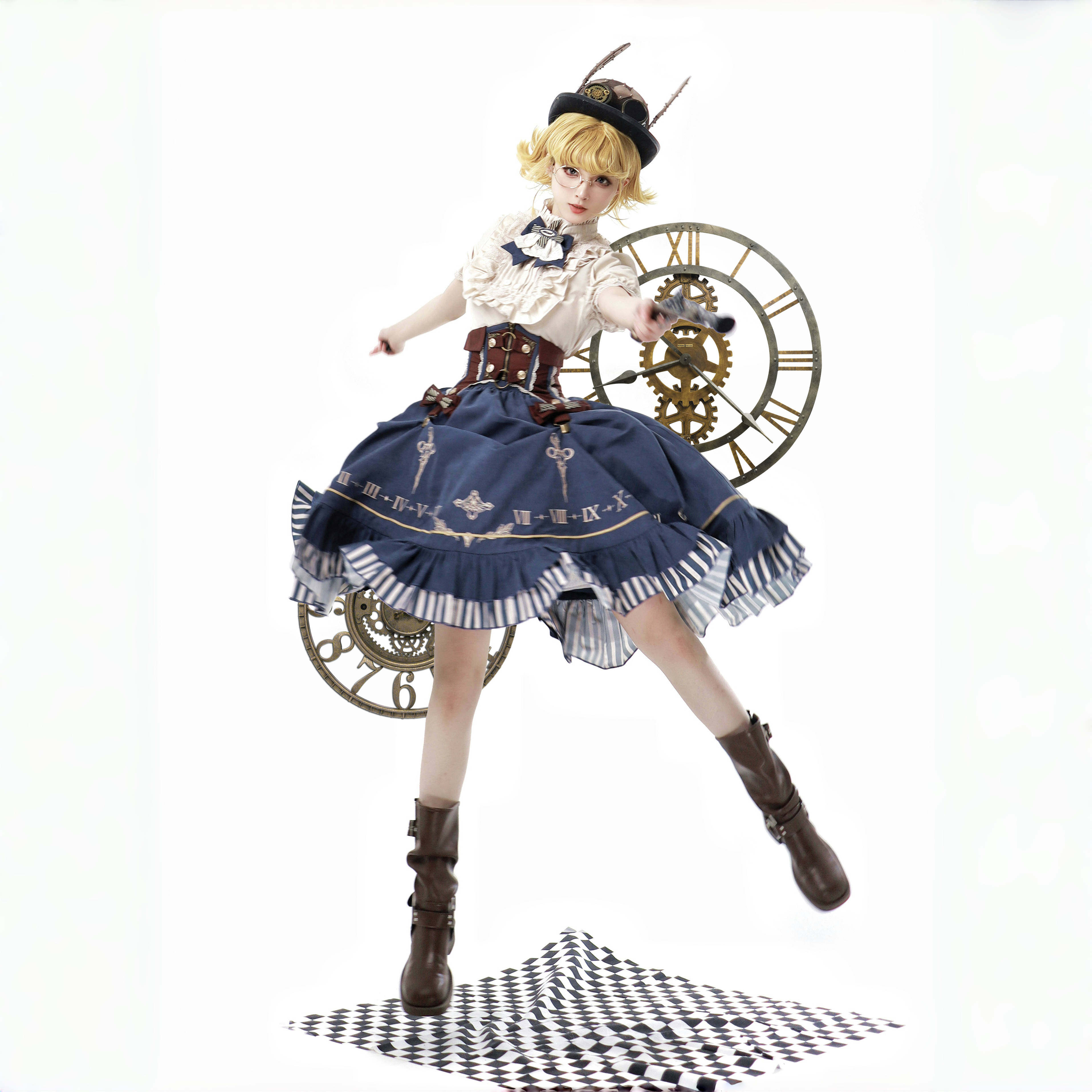 Wind Punk Girl's neverland original time sea prologue lolita punk steam wind ...