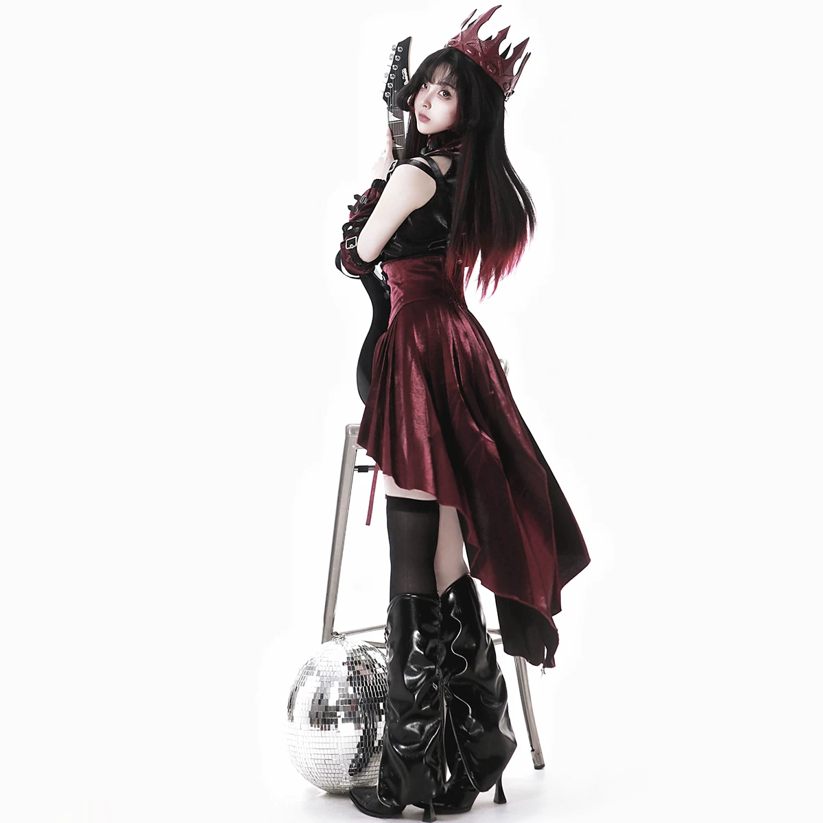 Girl's Neverland Original Future Assassin Lolita Gothic Top Shorts Baby Bag Skirt Sleeve Set