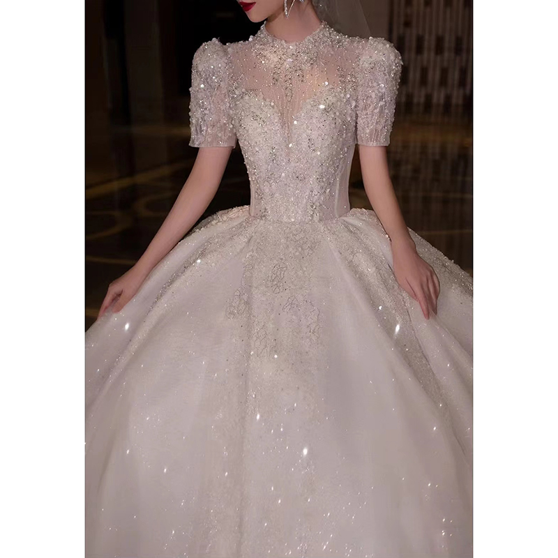 Retro lace advanced wedding dress for pregnant, french style, suitable for teen, high-end Retro lace advanced wedding dress for pregnant, french style, suitable for teen, high-end