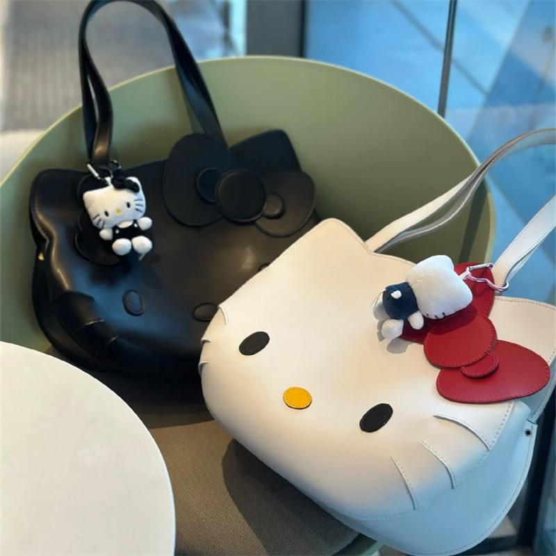 Hellokitty Bag Cartoon Cute Shoulder Bag Bow Tie Hello Kitty Portable Gym Bag Crossbody Travel Bag