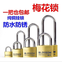 Waterproof and anti-rust anti-theft pure copper padlock long beam open copper small lock Head anti-skid door anti-theft balcony window chain lock