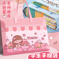 Test paper storage bag can put schoolbag girls put book bag childrens tutoring art bag primary school students homework boy