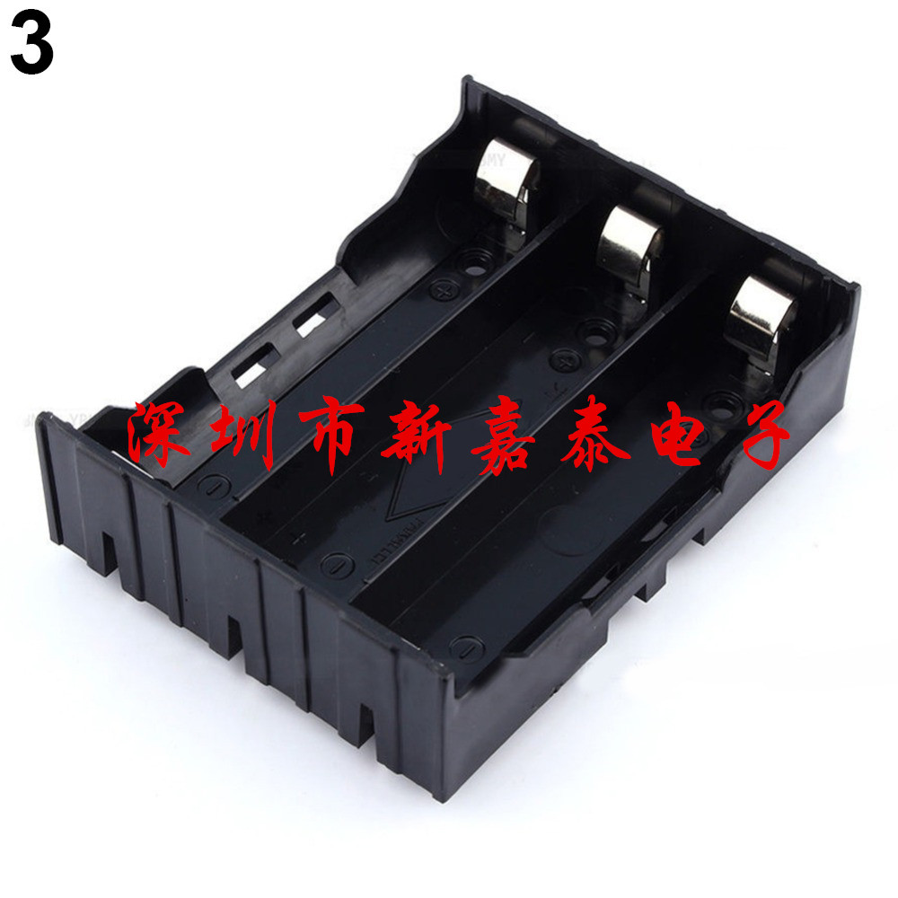3pcs 18650 battery case 3pcs 18650 battery holder with small black clip-on parallel 3 7V lithium battery holder