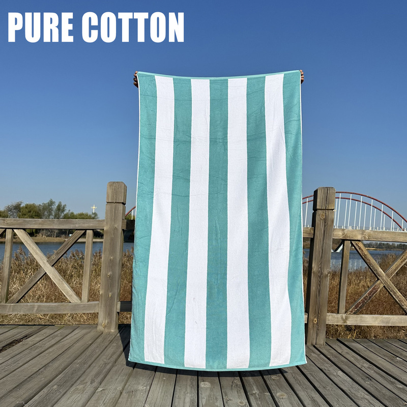 Foreign Trade Export Striped Pure Cotton Bath Towel 2025 New Model All-Cotton Adult Men's and Women's Extra-Large Size Thickened Full-Body Wrap