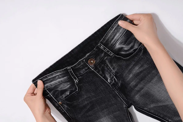 2018 mùa xuân và mùa thu Hàn Quốc phiên bản của lỏng mỏng jeans của phụ nữ cao eo căng quần Hàn Quốc phiên bản của hoang dã thẳng kích thước lớn