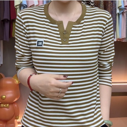 026 New Style Threaded Cotton Long-Sleeved T-Shirt