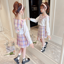 Girls autumn dress 2021 New jk uniform dress genuine college style childrens shirt pleated skirt set for primary and secondary school students