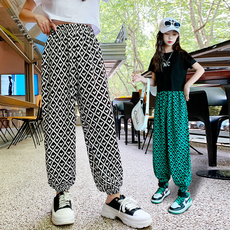 Girl's anti-mosquito pants Summer thin pantyhose Children's pants Children CUHK Scout casual loose bundle foot sports pants