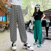 Girls anti-mosquito pants Summer thin Ocean Gas Childrens pants Children CUHK Scout casual loose bundle foot sports pants