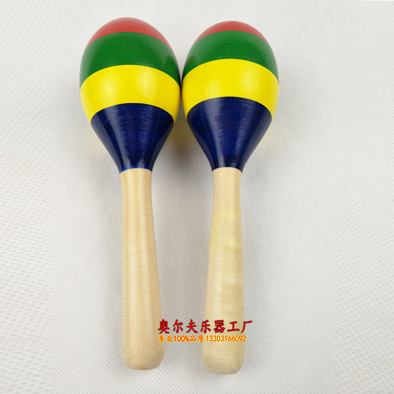 Special price promotion refined and smooth percussion instrument Orff music teaching aids large wooden four-color sand hammer sand ball