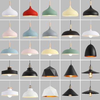 Modern Minimalist Small Pendant Light, Industrial Style Single-Head Nordic Office, Hotel, Restaurant, Barber Shop Creative and Unique Lampshade