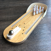 Childrens mini bowling wooden casual finger decompression table game Adult ball ball Educational toy gift