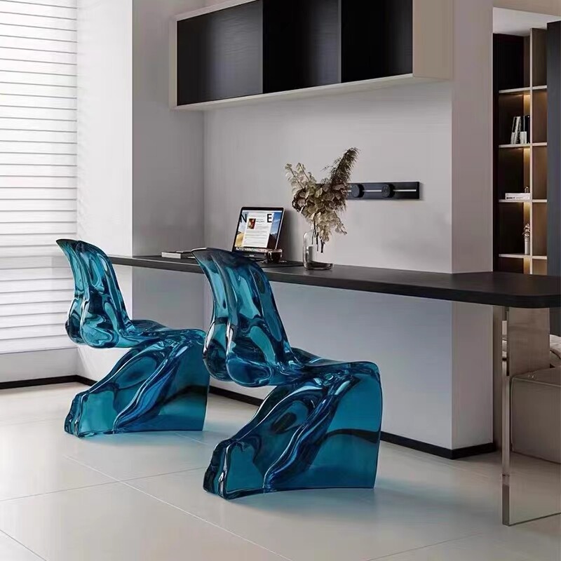 Modern Minimalist Transparent Resin Chair for Living Room and Dining Room, Designer Creative Human-Shaped Chair, She-He Chair Modern Minimalist Transparent Resin Chair for Living Room and Dining Room, Designer Creative Human-Shaped Chair, She-He Chair