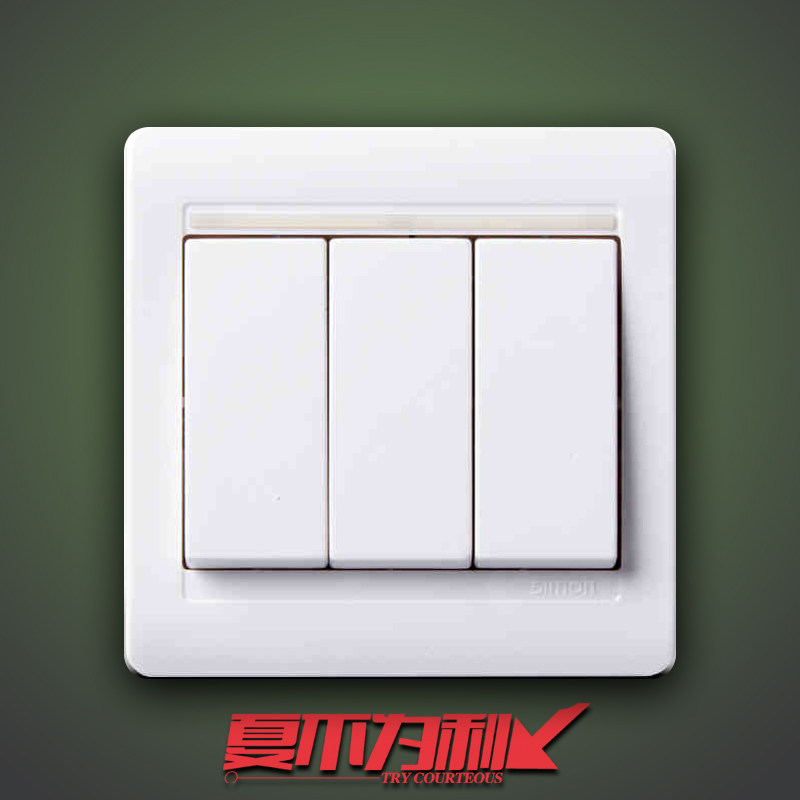 Simone switch socket 55 Series three open double cut switch socket Three two-way 3 open double cut 86 Type N51032B