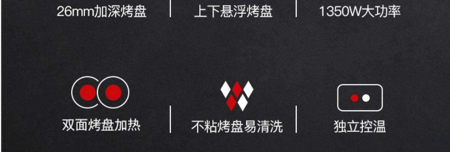 Электрическая блинница 新款电饼铛家用双面加热加深加大多功能自动断电烙饼锅煎饼电饼铛 Double Happiness