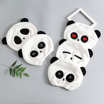 Cute Cute cartoon panda expression quick dry absorbent dry hair hat couple men and women with long short hair dry hair towel