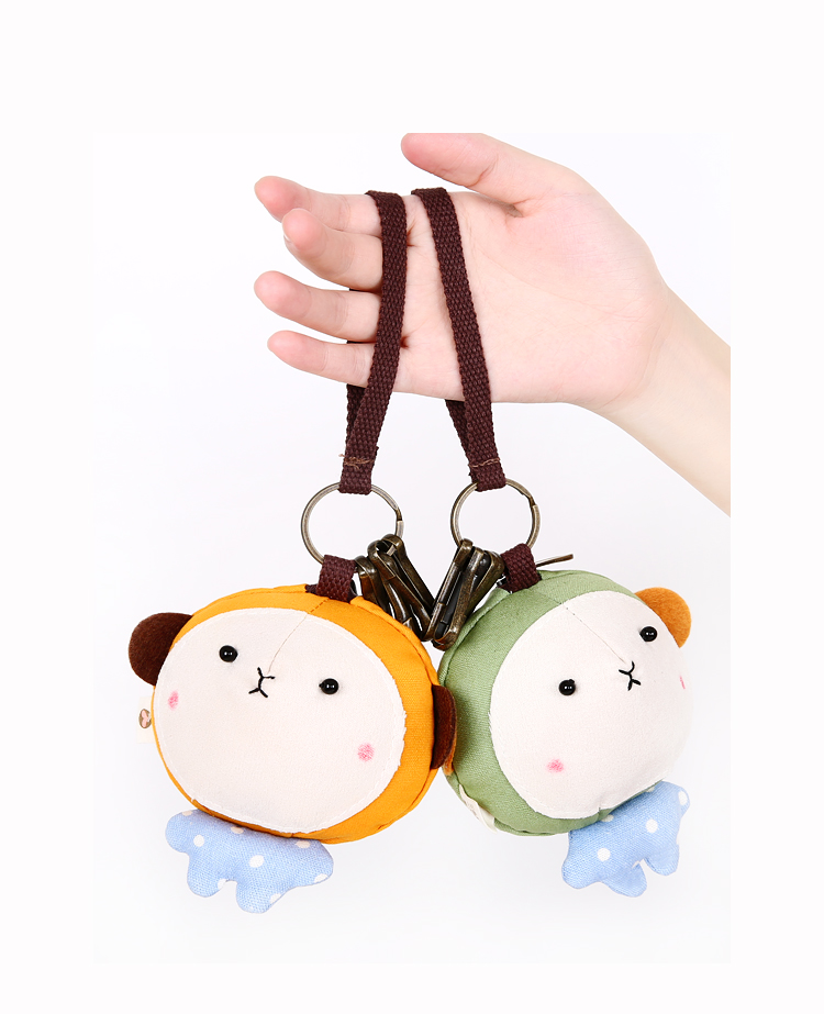 Dễ thương Coin Purse Nữ Coin Bag Keychain Tri-Color Patch Key Pack Cartoon Creative Car Key Bag ví đựng chìa khóa ô tô