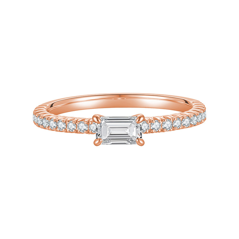 Кольцо Leo Star Diamond розовое золото изумруд