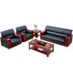 Office sofa coffee table combination simple modern reception business leather small office reception single three-person