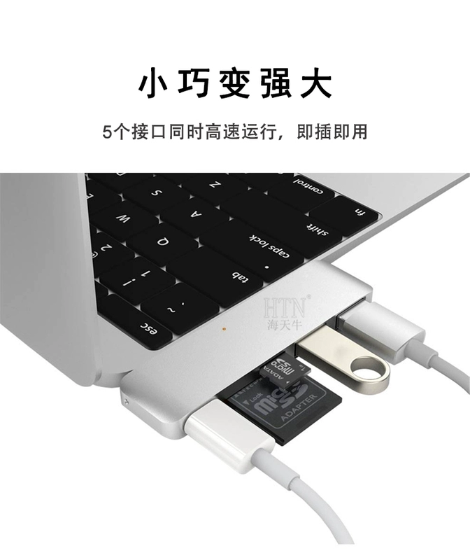 Bộ chuyển đổi Haiti C-Type Type C sang HDMI Apple Converter Phụ kiện Macbookpro không khí cho máy tính xách tay Huawei mate20X / P20 nut R1 Thunderbolt 3 để mở rộng USB - USB Aaccessories