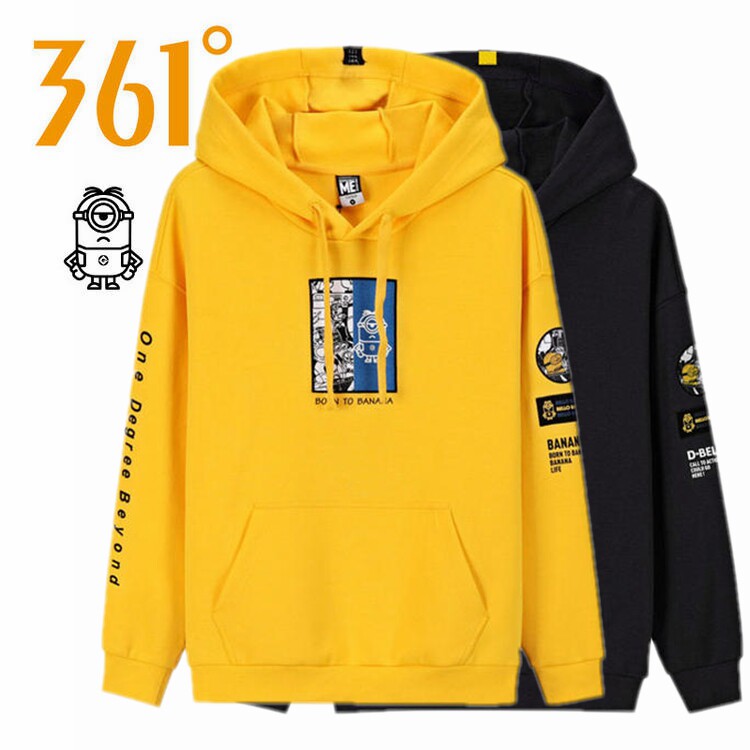 361 degree jacket men's 2021 autumn and winter new 361 plus velvet warm hooded pullover casual top sportswear casual