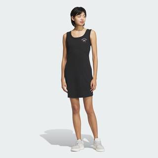 阿迪达斯运动休闲女子蝴蝶结图案运动休闲修身无袖连衣裙