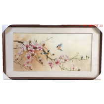 Handmade new boutique Suzhou embroidery painting Su embroidery finished hanging painting porch decorative painting 50100 magnolia flowers and birds